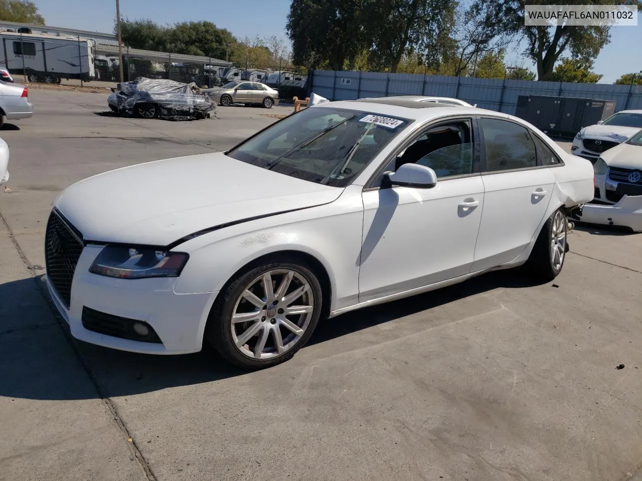 2010 Audi A4 Premium VIN: WAUAFAFL6AN011032 Lot: 72608024