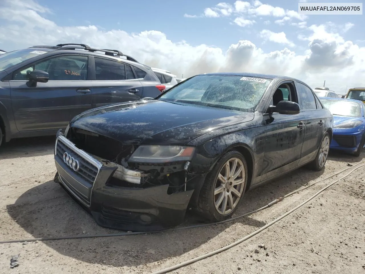 2010 Audi A4 Premium VIN: WAUAFAFL2AN069705 Lot: 75643784