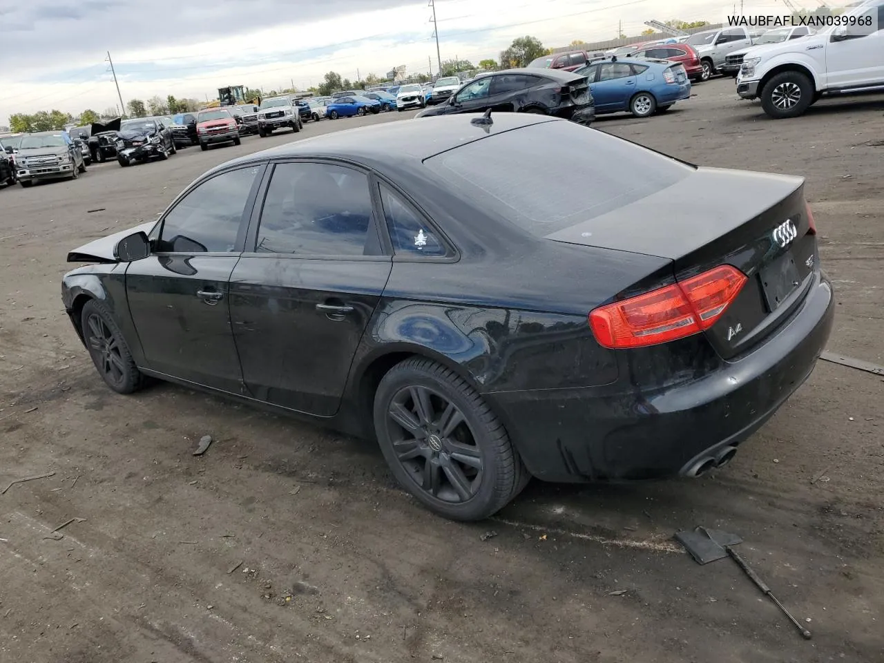 2010 Audi A4 Premium VIN: WAUBFAFLXAN039968 Lot: 76837274