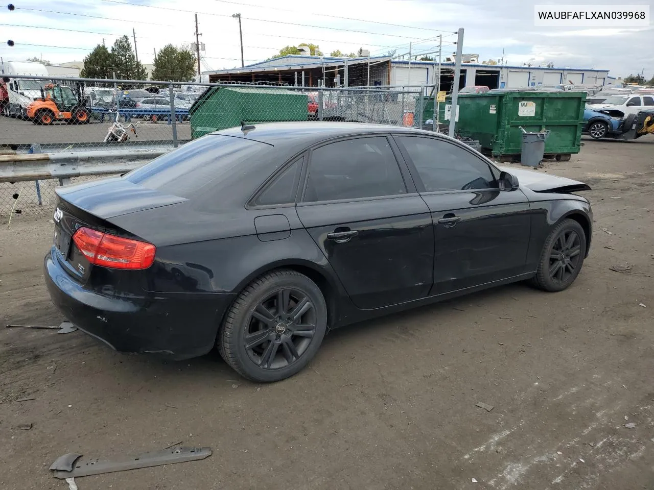 2010 Audi A4 Premium VIN: WAUBFAFLXAN039968 Lot: 76837274