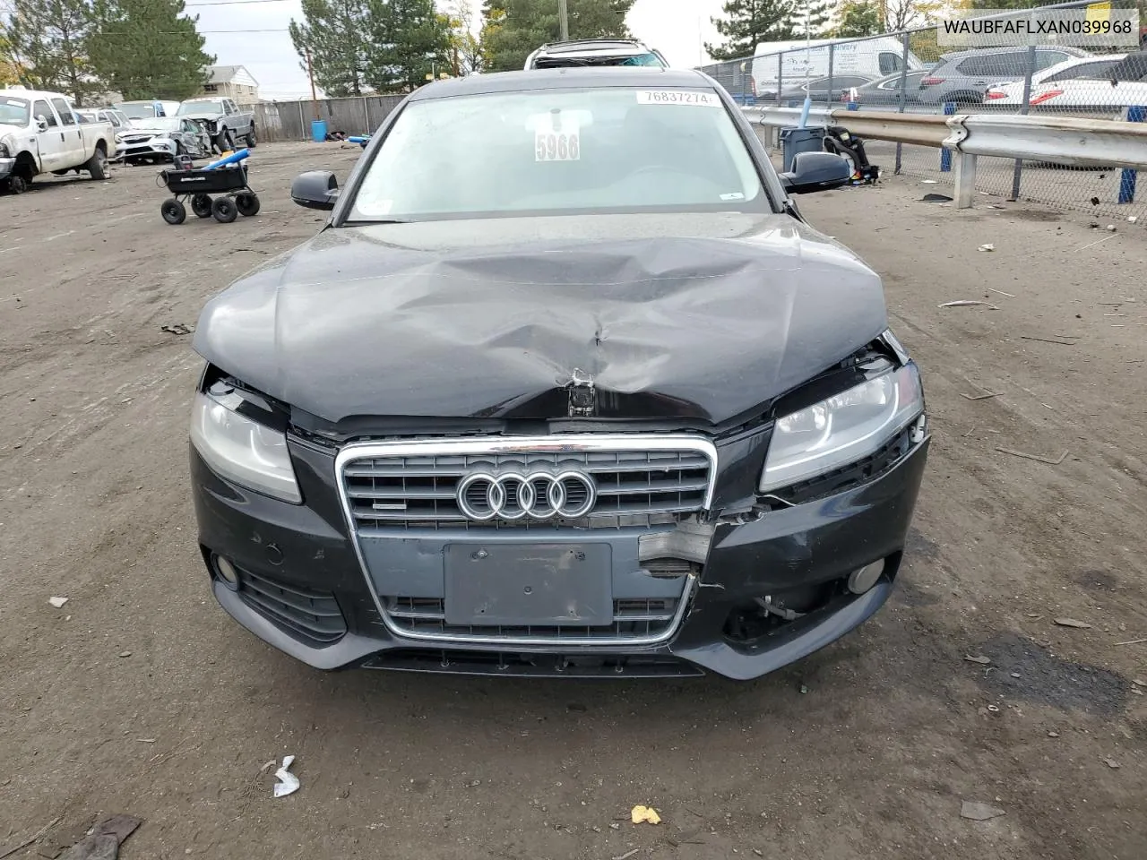 2010 Audi A4 Premium VIN: WAUBFAFLXAN039968 Lot: 76837274