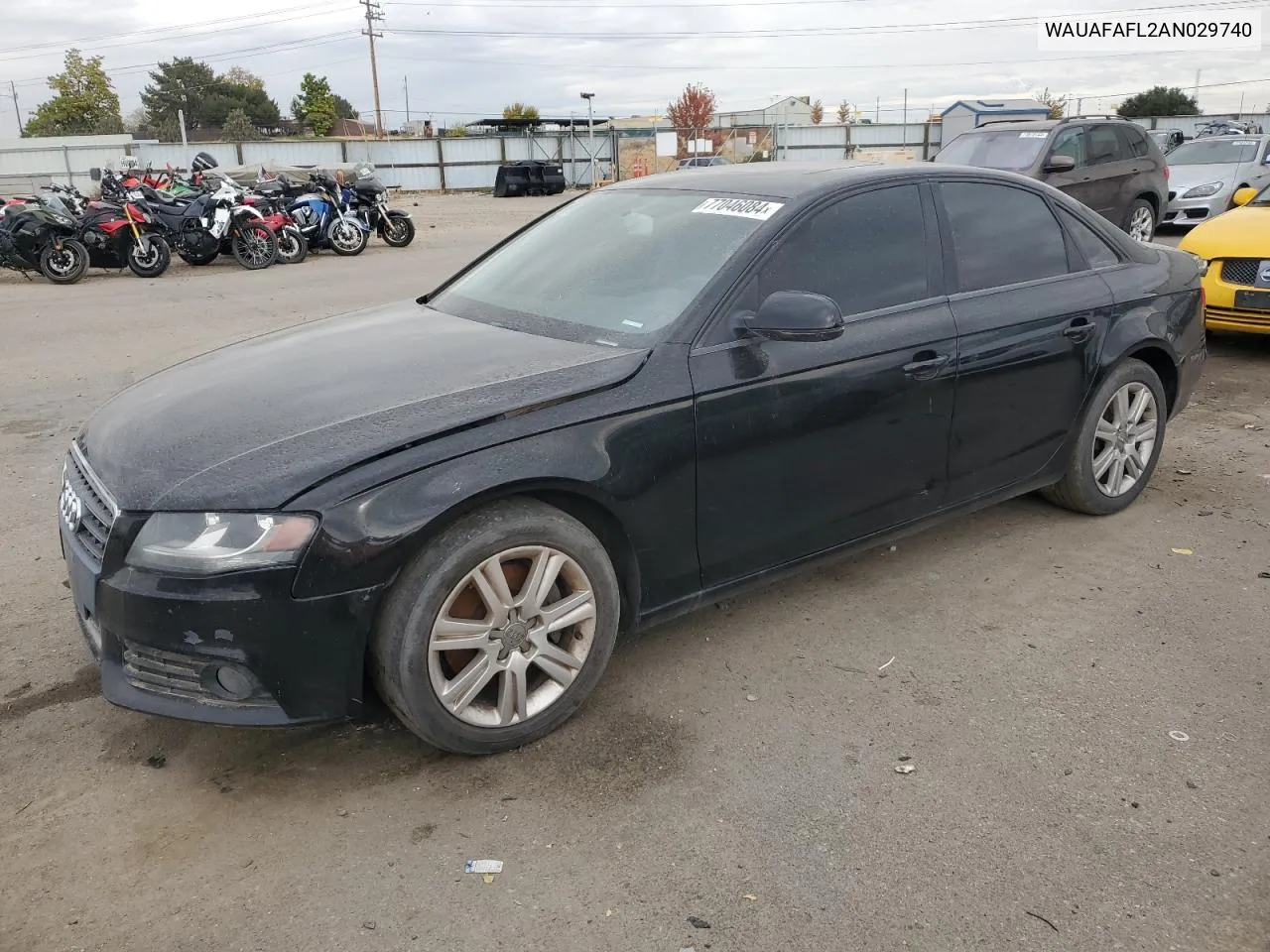 2010 Audi A4 Premium VIN: WAUAFAFL2AN029740 Lot: 77046084