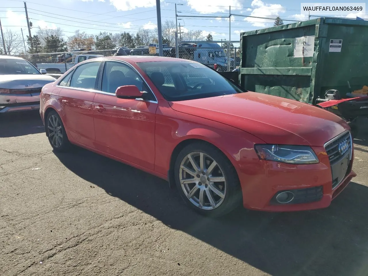 2010 Audi A4 Premium Plus VIN: WAUFFAFL0AN063469 Lot: 79771844