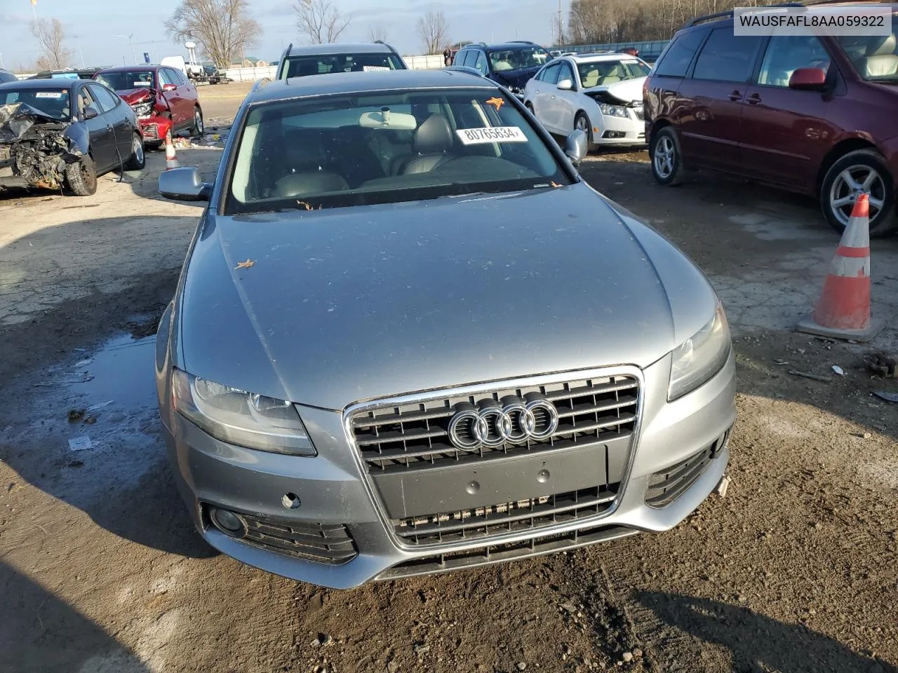 2010 Audi A4 Premium VIN: WAUSFAFL8AA059322 Lot: 80765634