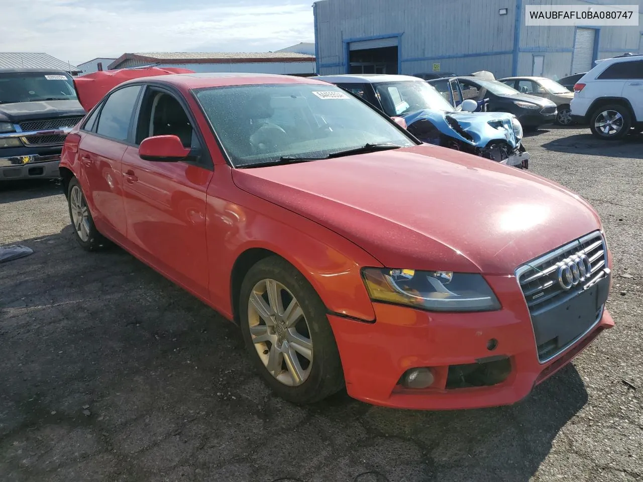 2011 Audi A4 Premium VIN: WAUBFAFL0BA080747 Lot: 64455534