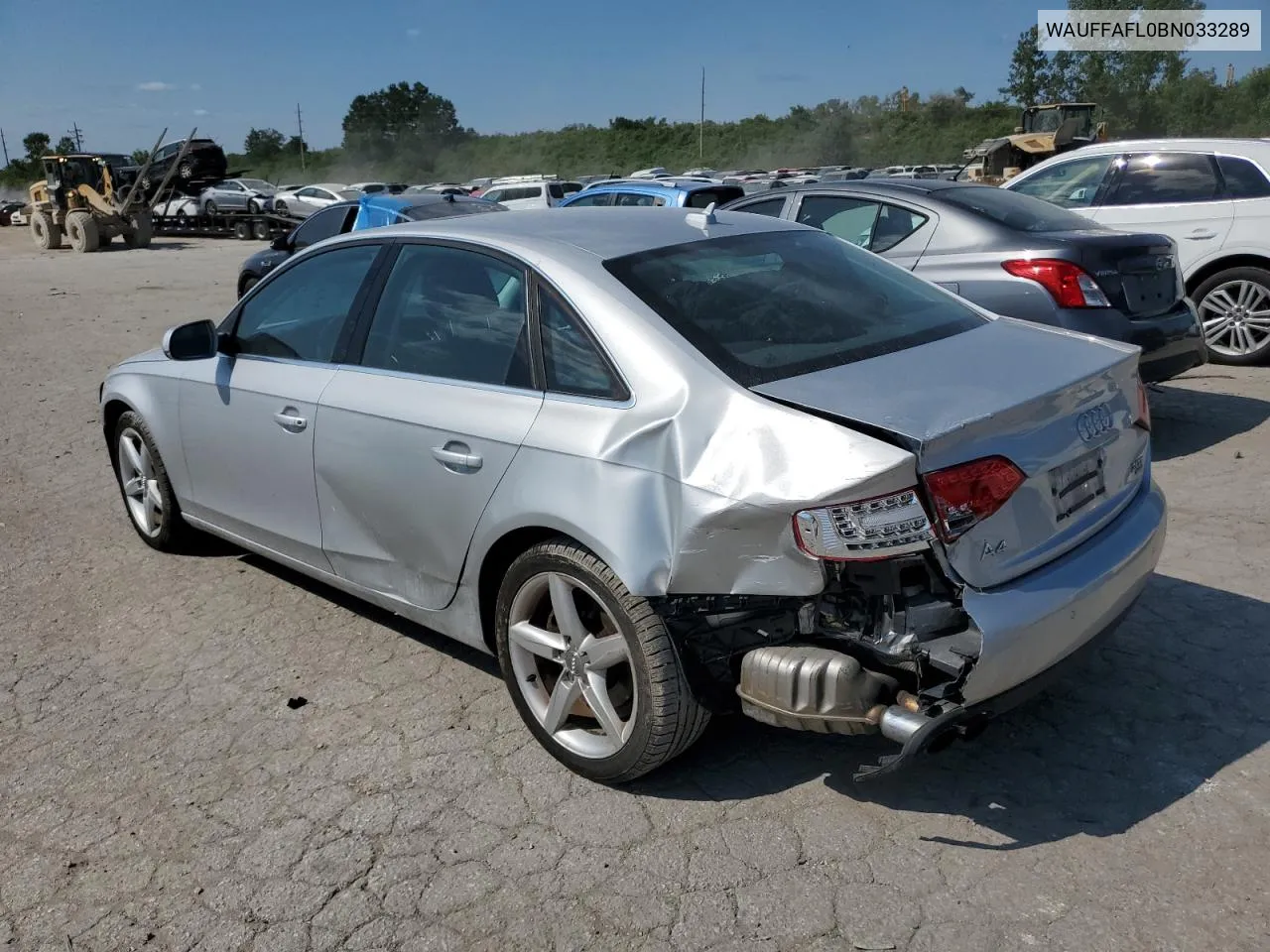 2011 Audi A4 Premium Plus VIN: WAUFFAFL0BN033289 Lot: 65921244