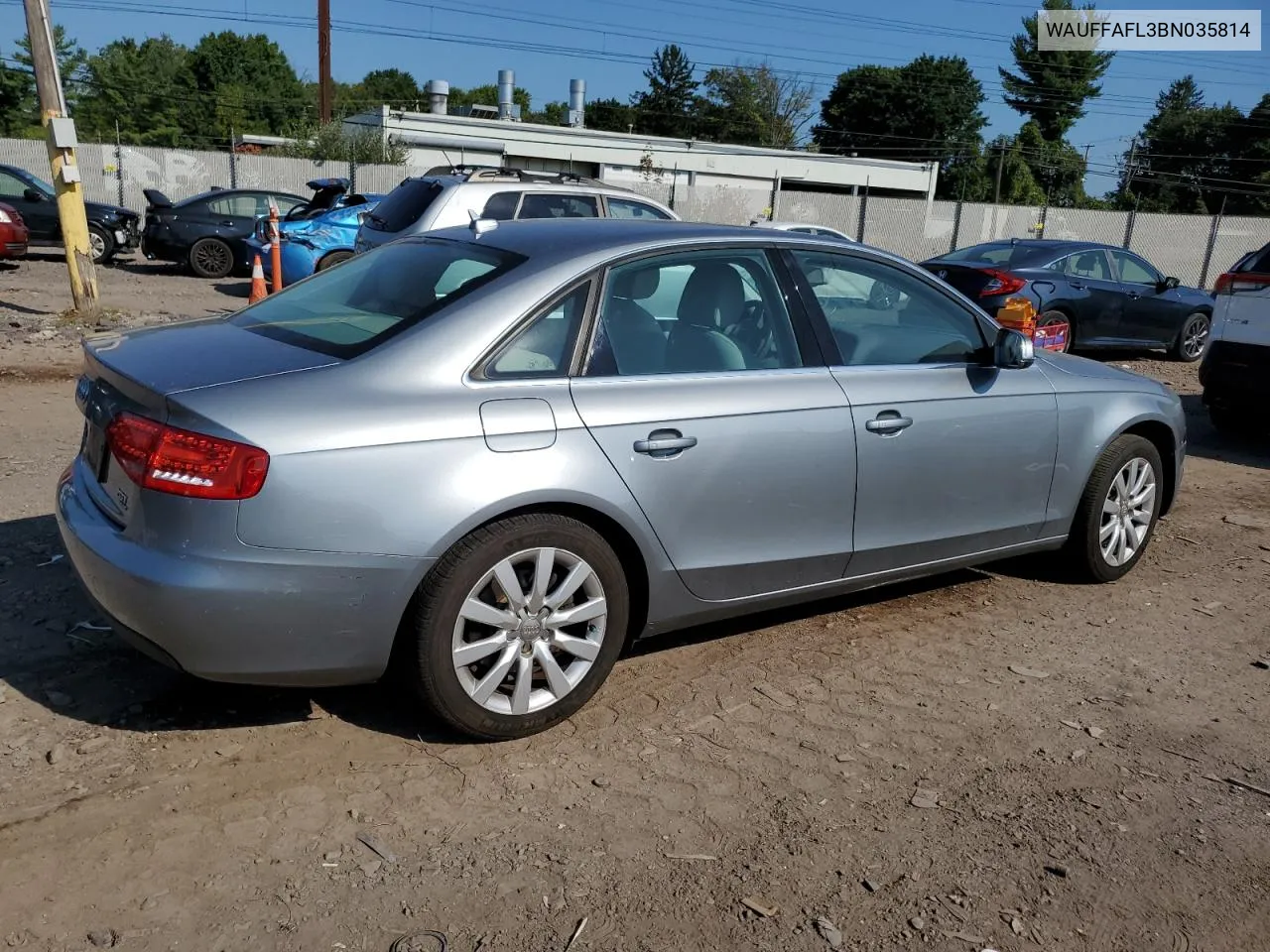 WAUFFAFL3BN035814 2011 Audi A4 Premium Plus