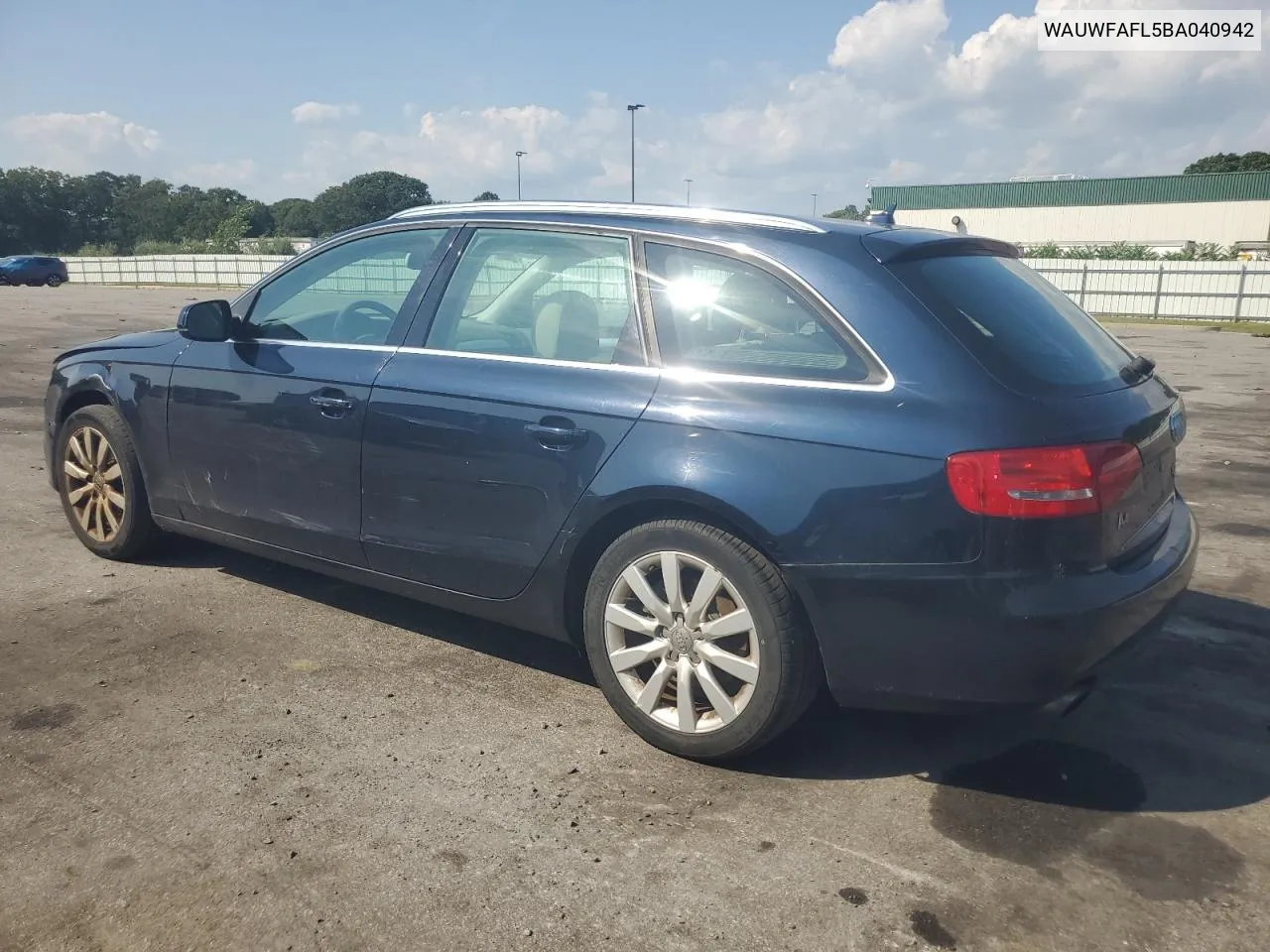 WAUWFAFL5BA040942 2011 Audi A4 Premium Plus