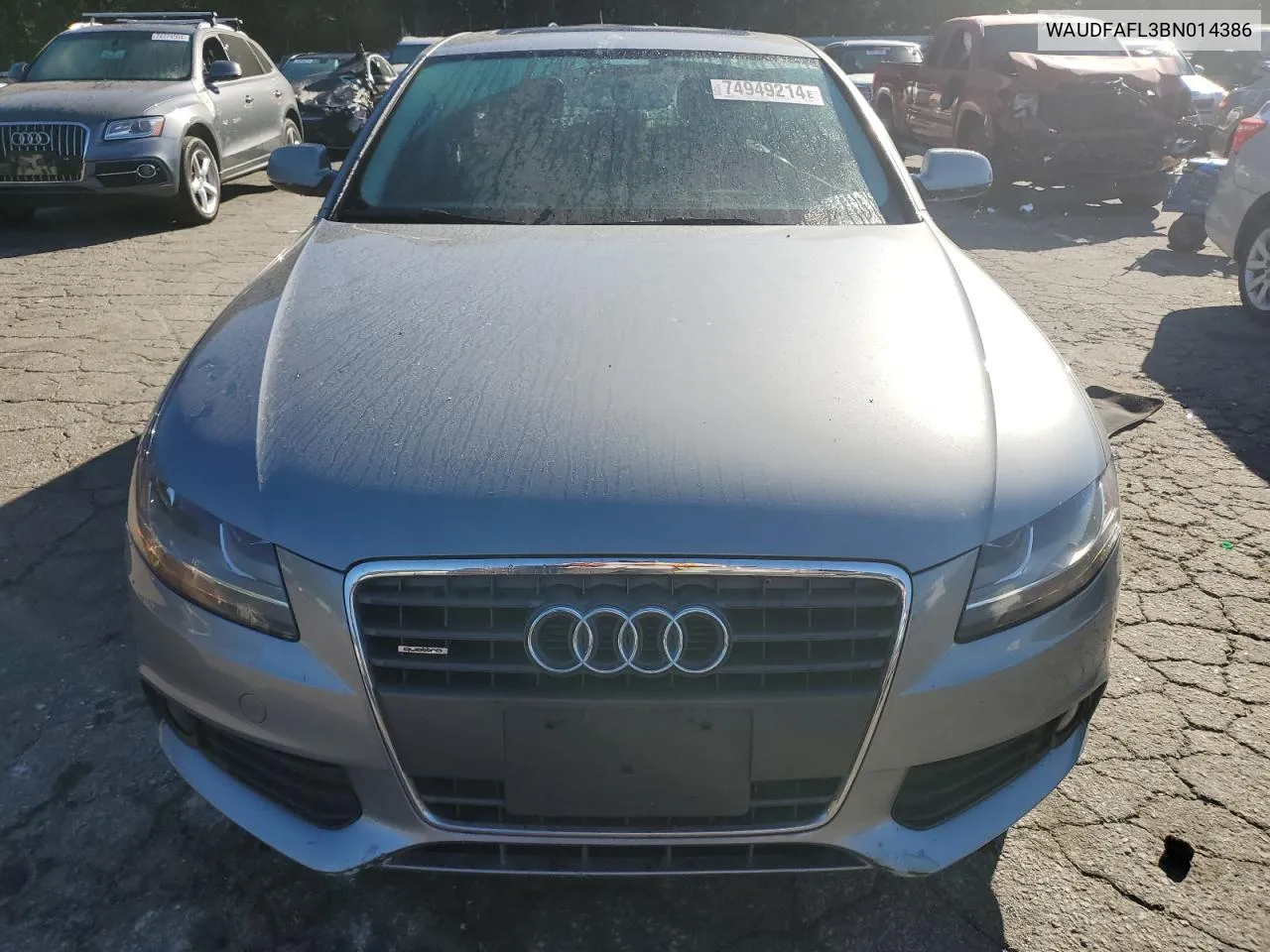 2011 Audi A4 Premium VIN: WAUDFAFL3BN014386 Lot: 74949214