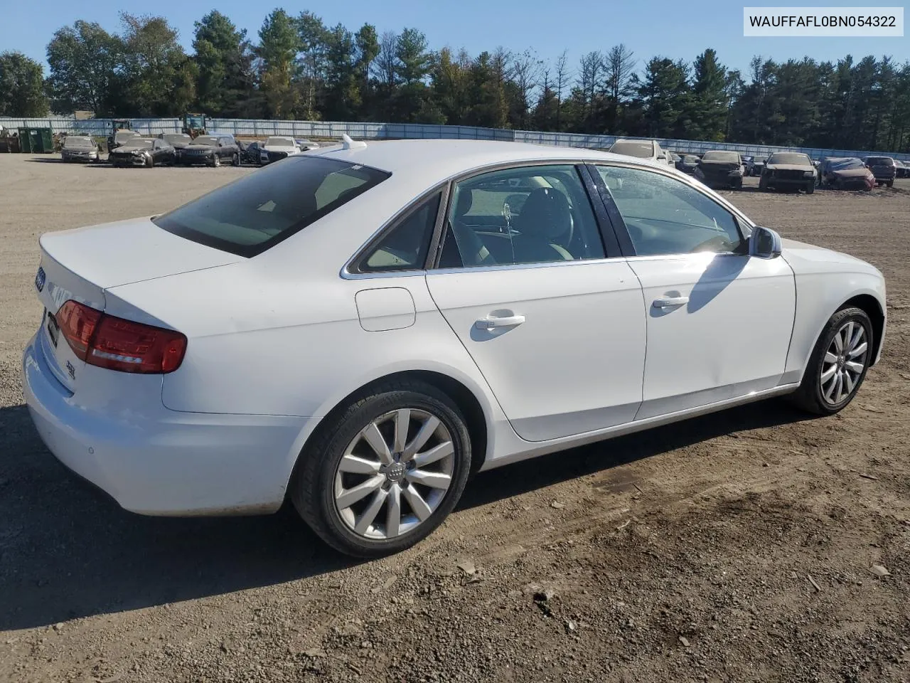 2011 Audi A4 Premium Plus VIN: WAUFFAFL0BN054322 Lot: 75733324