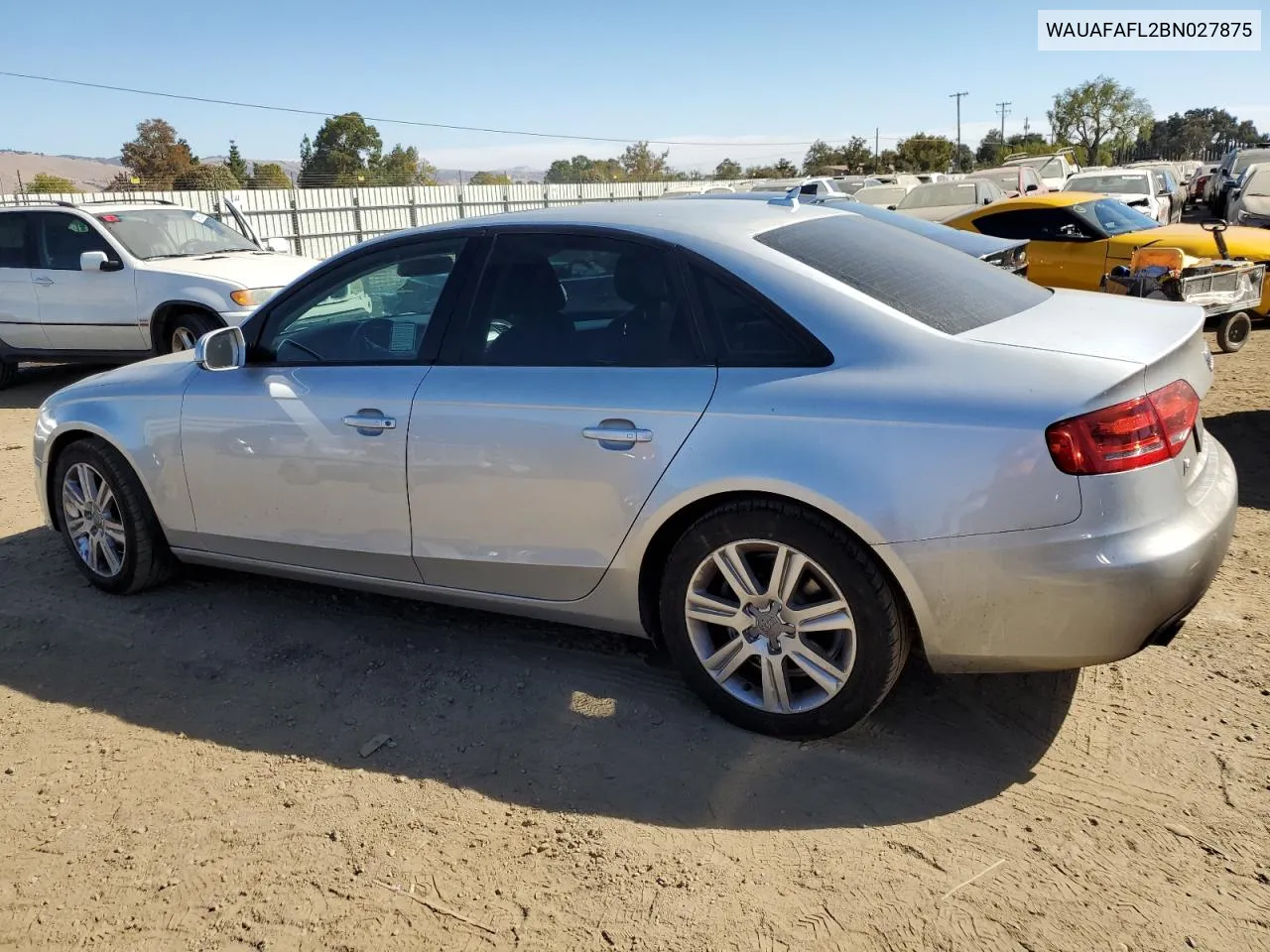 2011 Audi A4 Premium VIN: WAUAFAFL2BN027875 Lot: 75883824