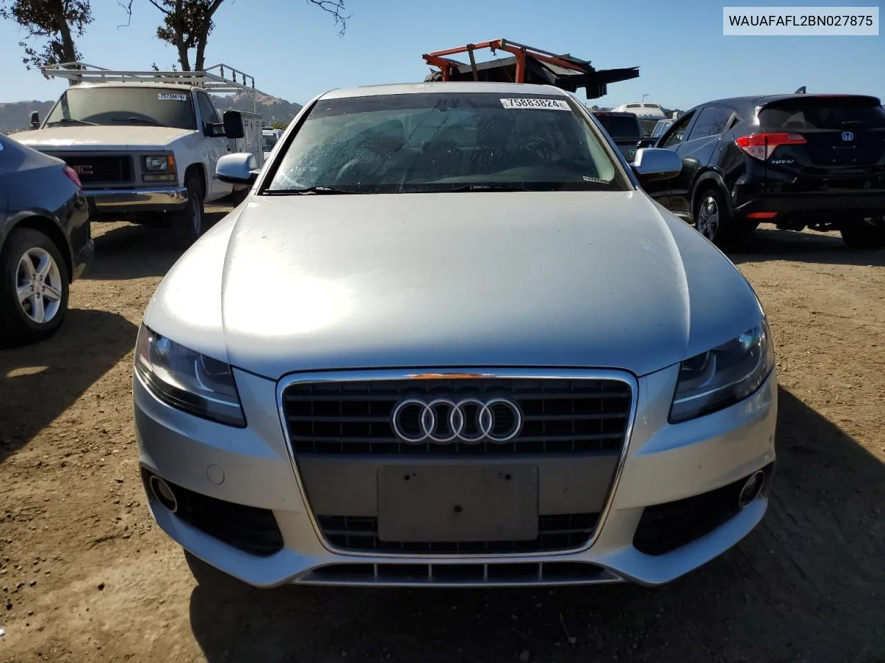 2011 Audi A4 Premium VIN: WAUAFAFL2BN027875 Lot: 75883824