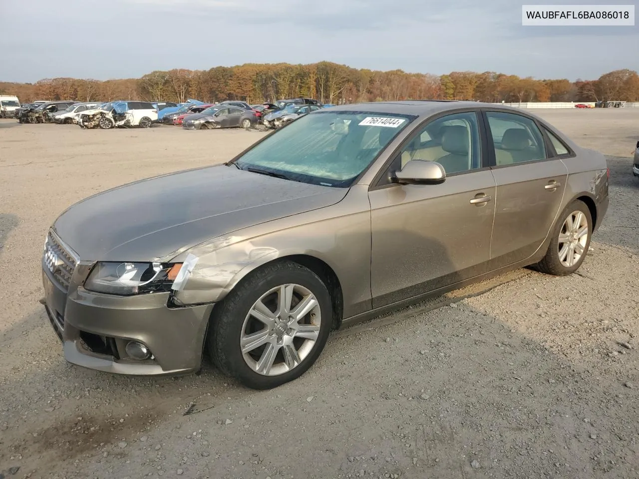 2011 Audi A4 Premium VIN: WAUBFAFL6BA086018 Lot: 76614044