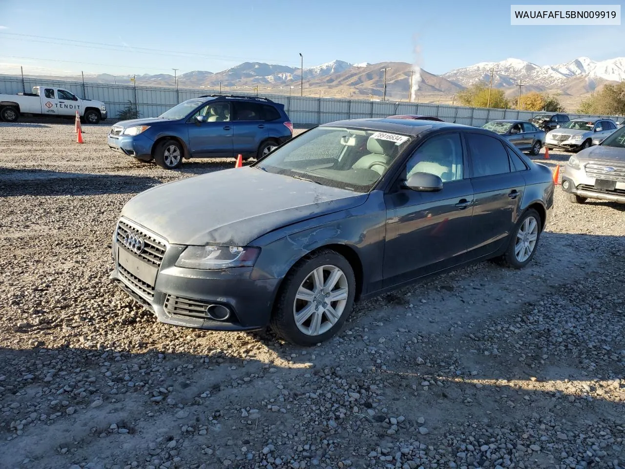 2011 Audi A4 Premium VIN: WAUAFAFL5BN009919 Lot: 78916634