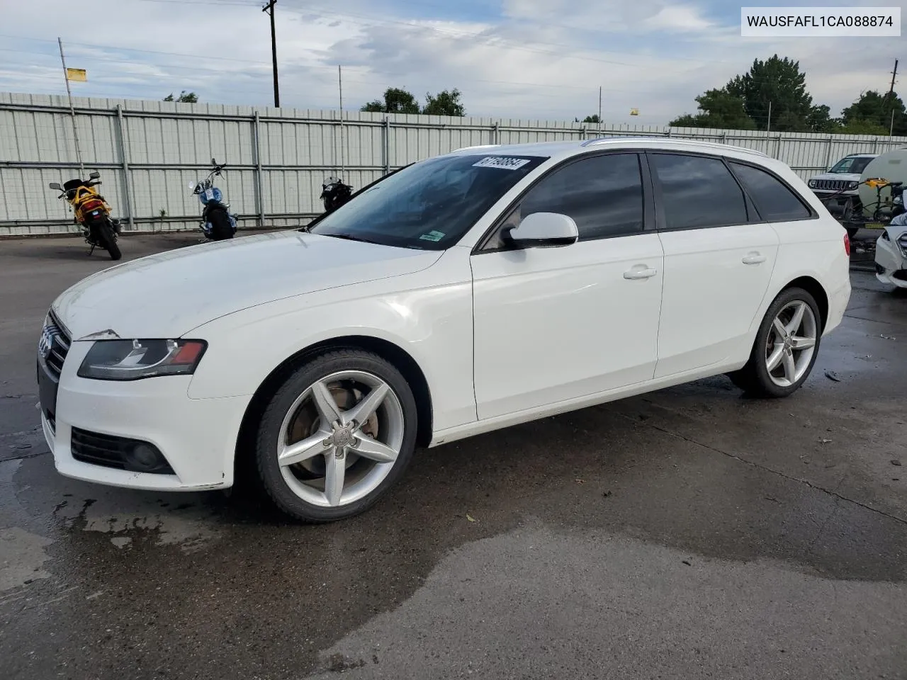 2012 Audi A4 Premium VIN: WAUSFAFL1CA088874 Lot: 67190864