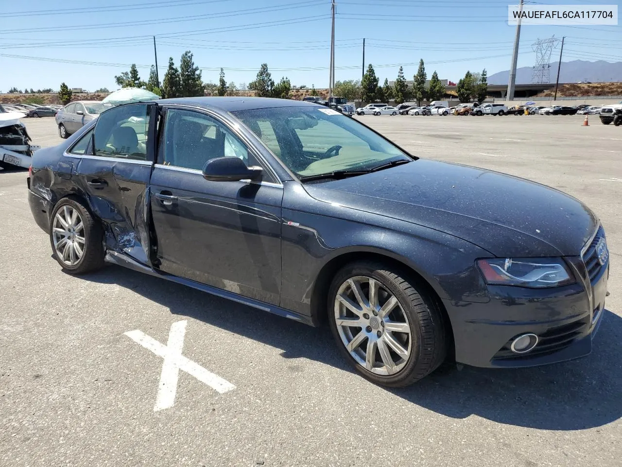 2012 Audi A4 Premium Plus VIN: WAUEFAFL6CA117704 Lot: 68138614