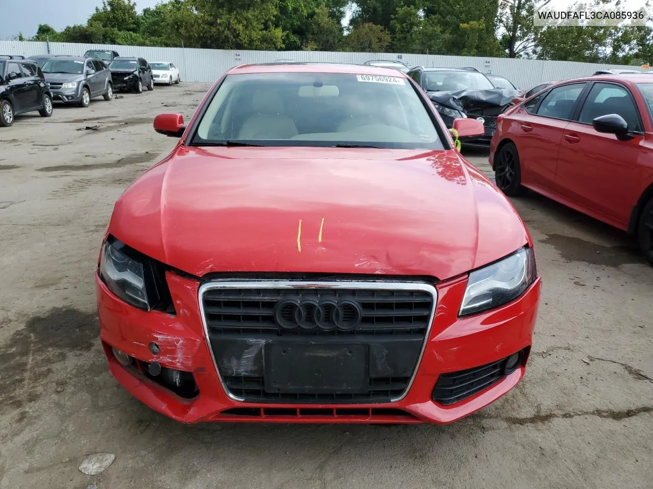 2012 Audi A4 Premium VIN: WAUDFAFL3CA085936 Lot: 69756924