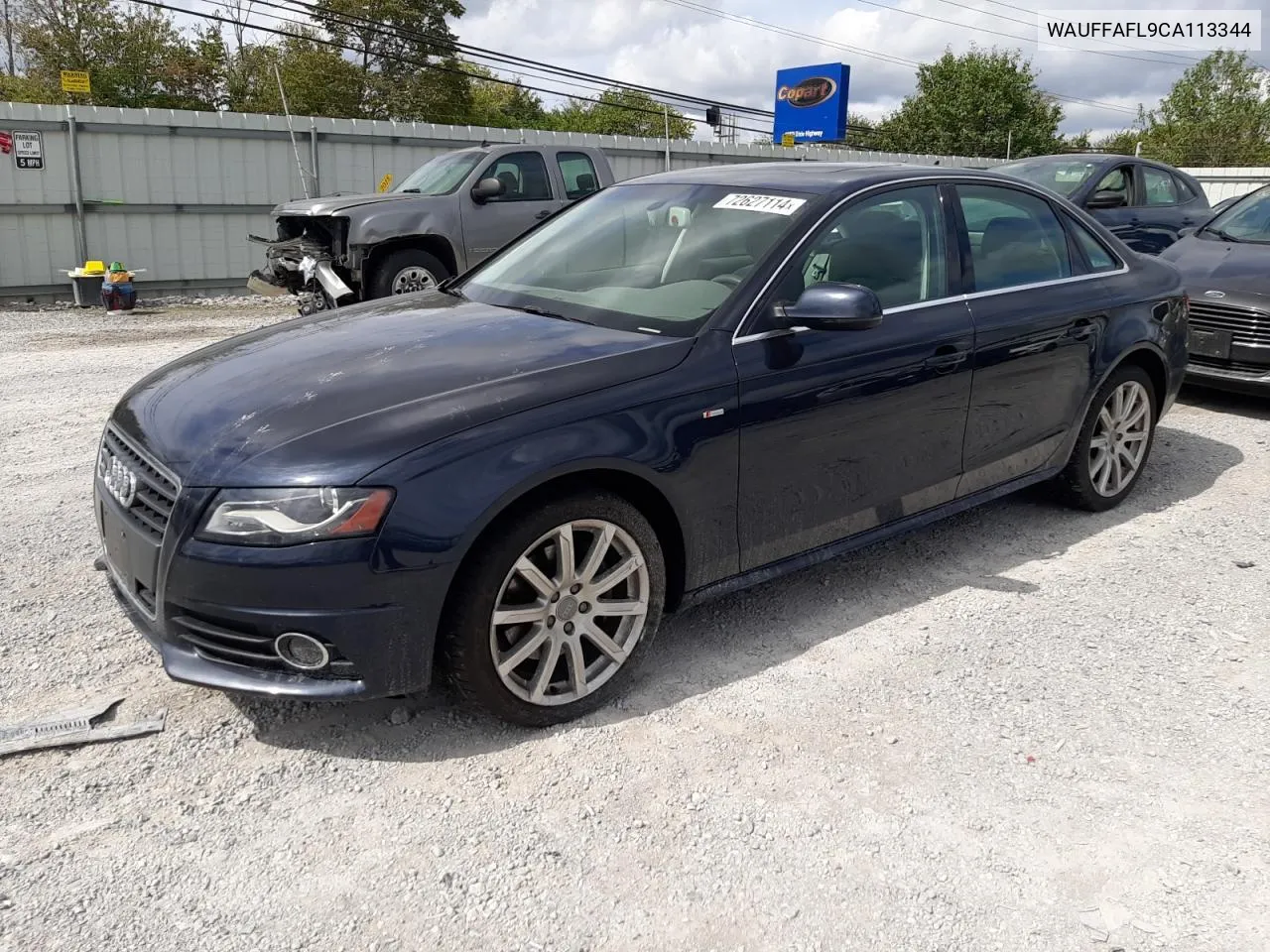 2012 Audi A4 Premium Plus VIN: WAUFFAFL9CA113344 Lot: 72627114