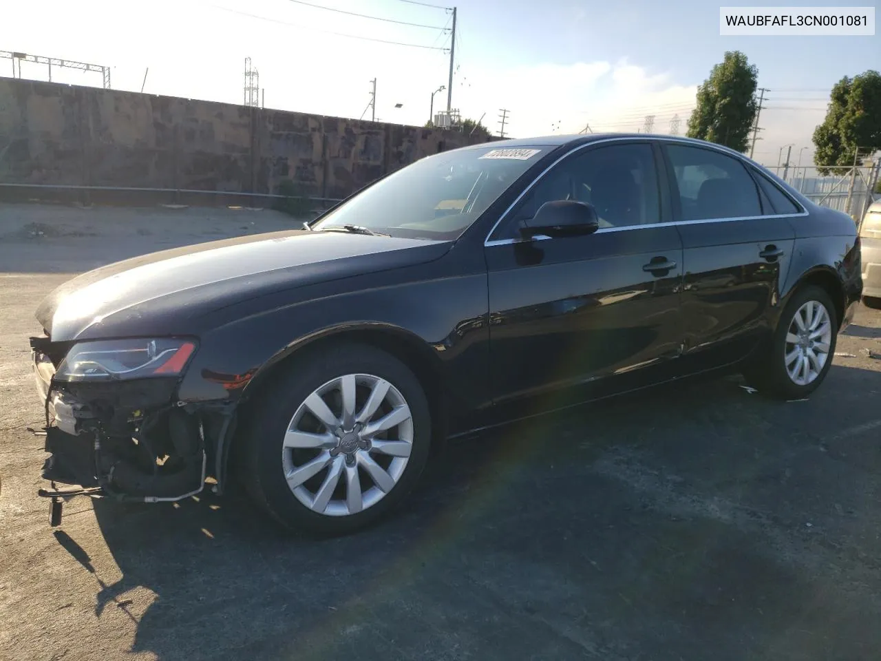 2012 Audi A4 Premium VIN: WAUBFAFL3CN001081 Lot: 72802894