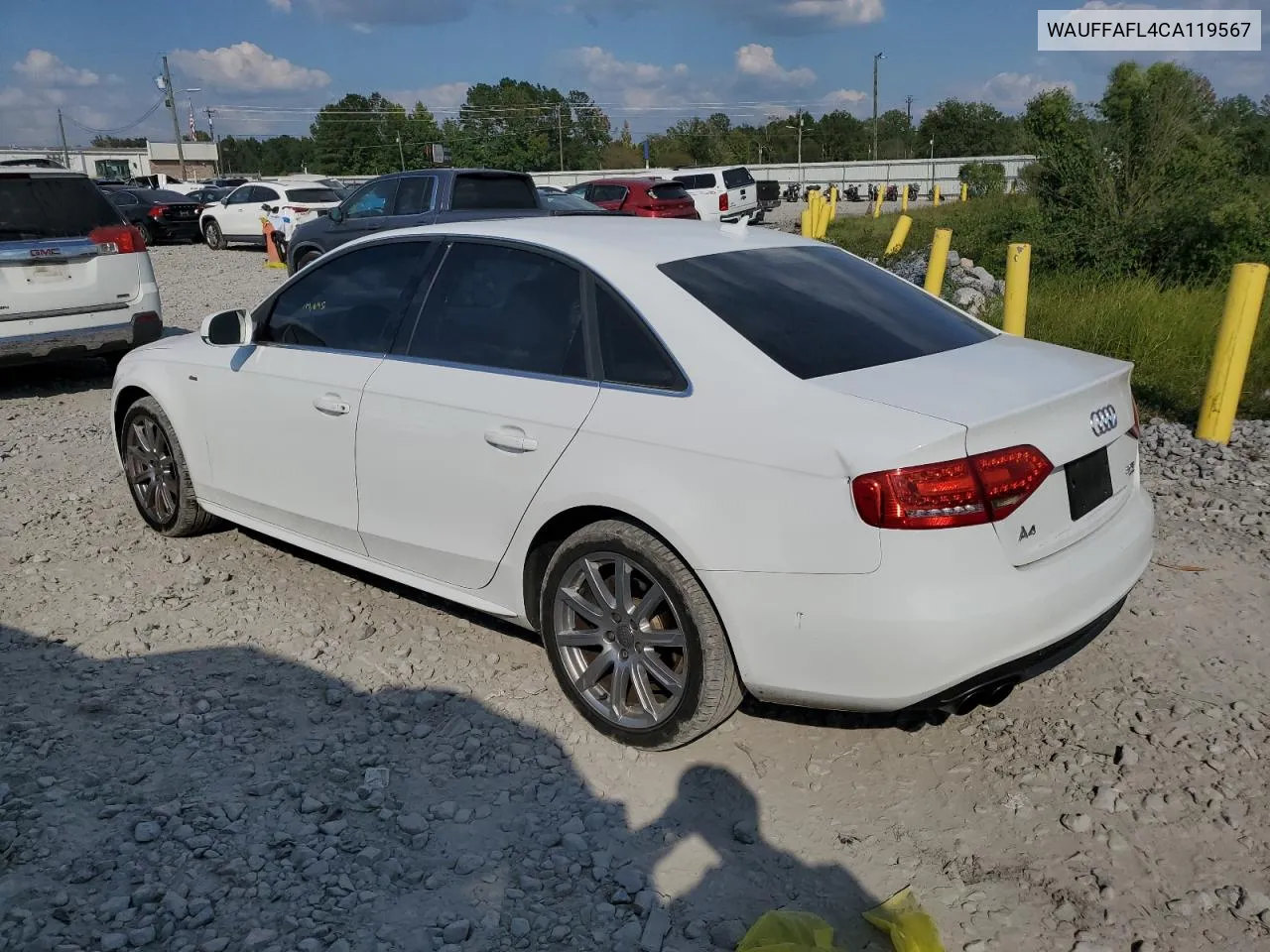 2012 Audi A4 Premium Plus VIN: WAUFFAFL4CA119567 Lot: 73125444