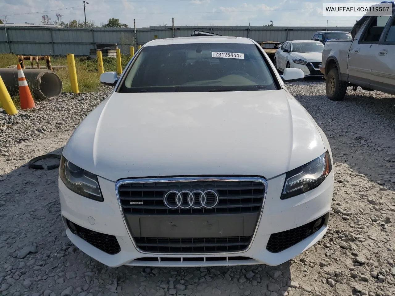 2012 Audi A4 Premium Plus VIN: WAUFFAFL4CA119567 Lot: 73125444