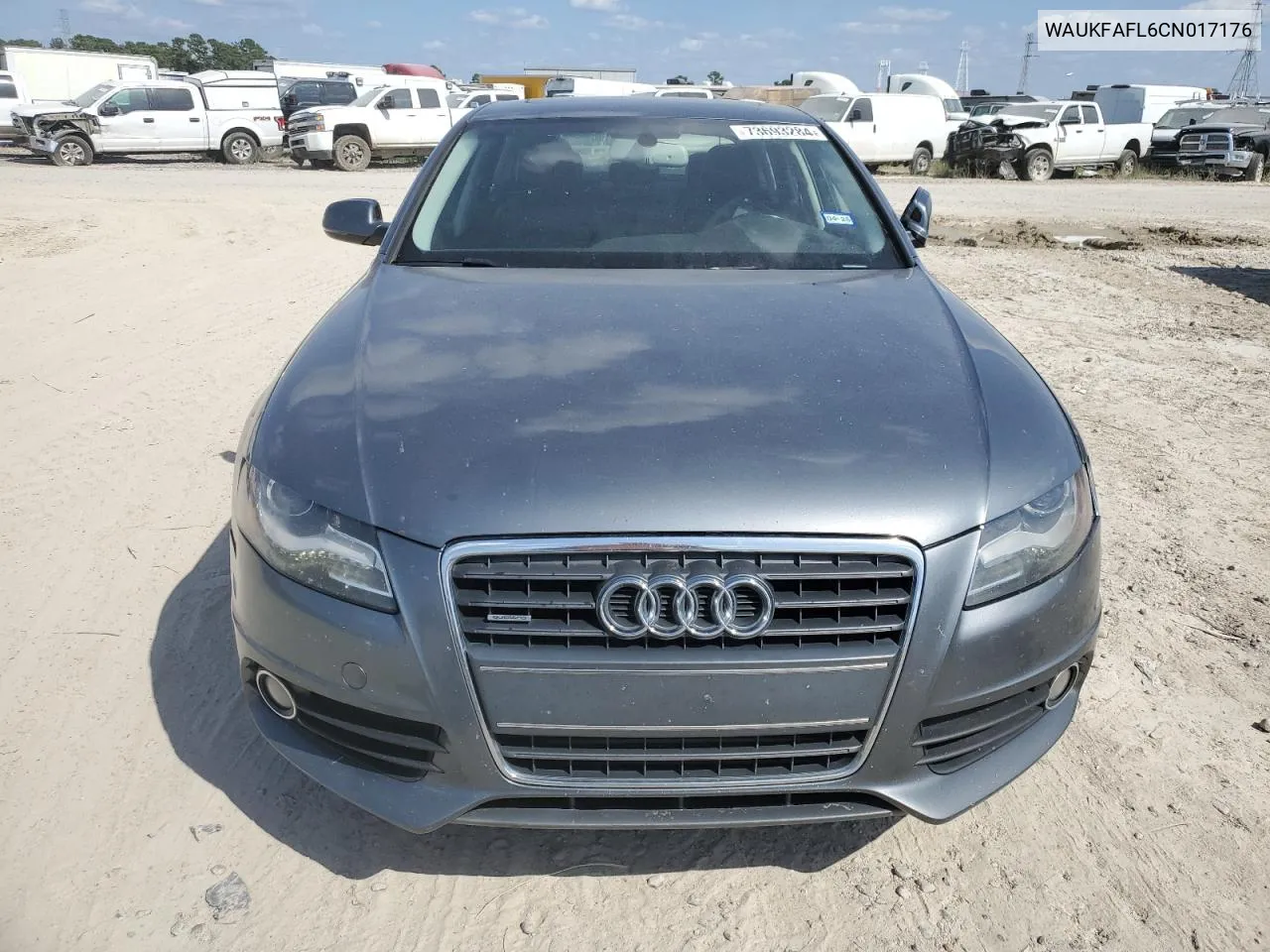 2012 Audi A4 Prestige VIN: WAUKFAFL6CN017176 Lot: 73693284