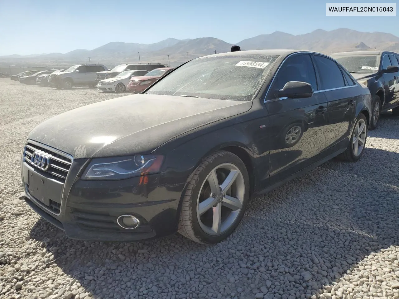 2012 Audi A4 Premium Plus VIN: WAUFFAFL2CN016043 Lot: 73966594