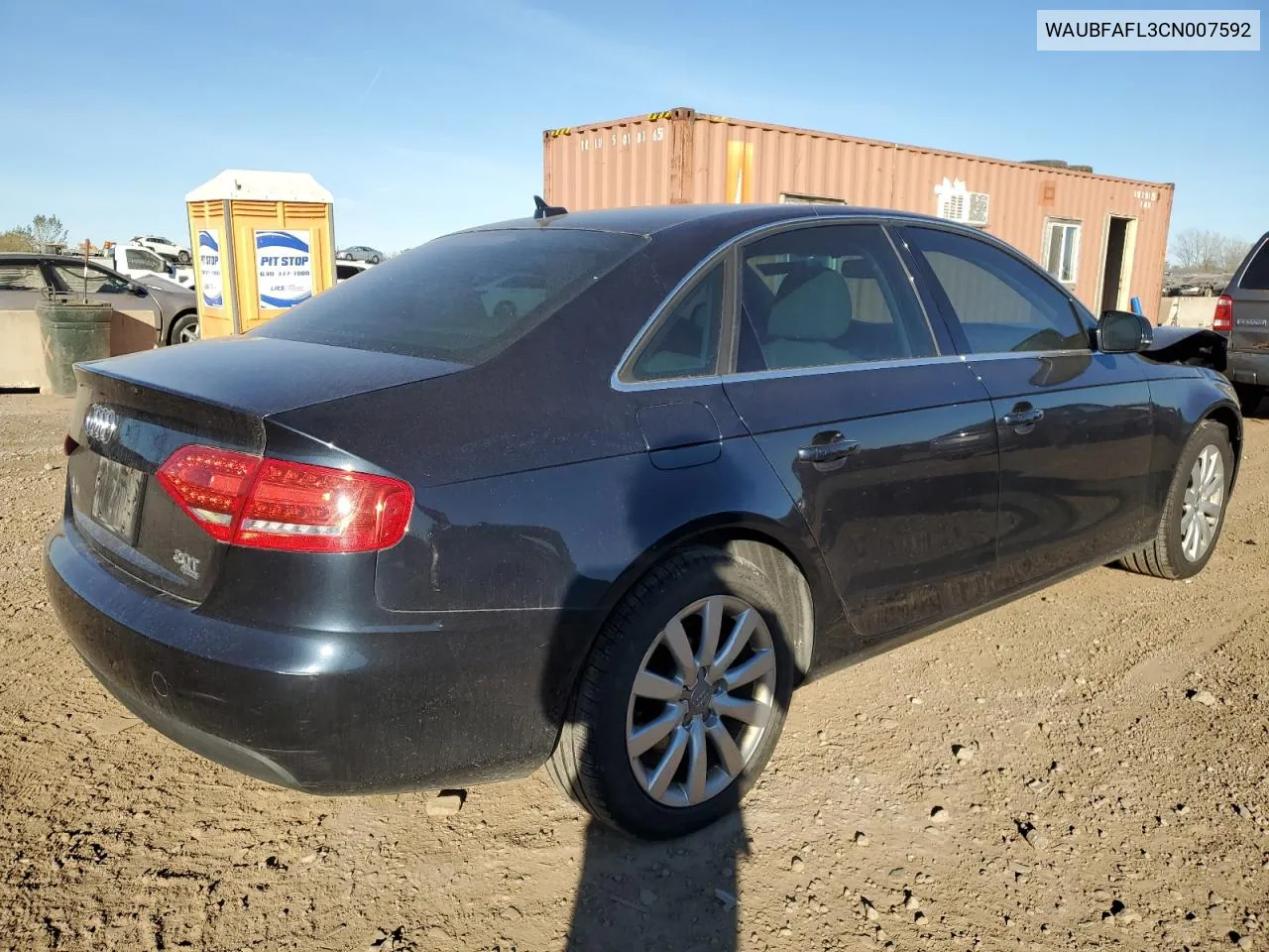 2012 Audi A4 Premium VIN: WAUBFAFL3CN007592 Lot: 76409504