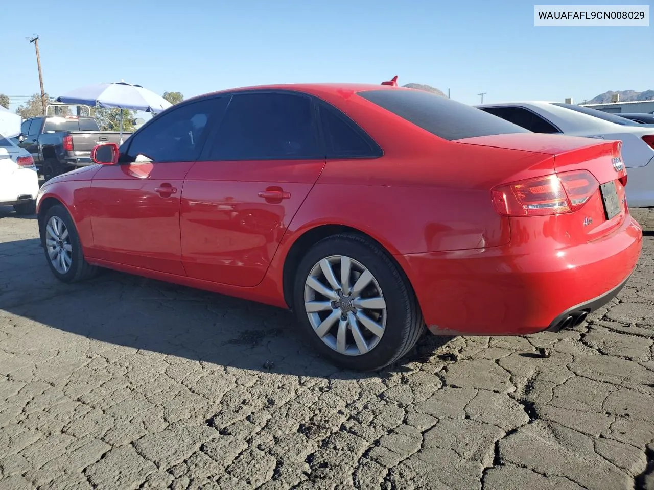 2012 Audi A4 Premium VIN: WAUAFAFL9CN008029 Lot: 78492194