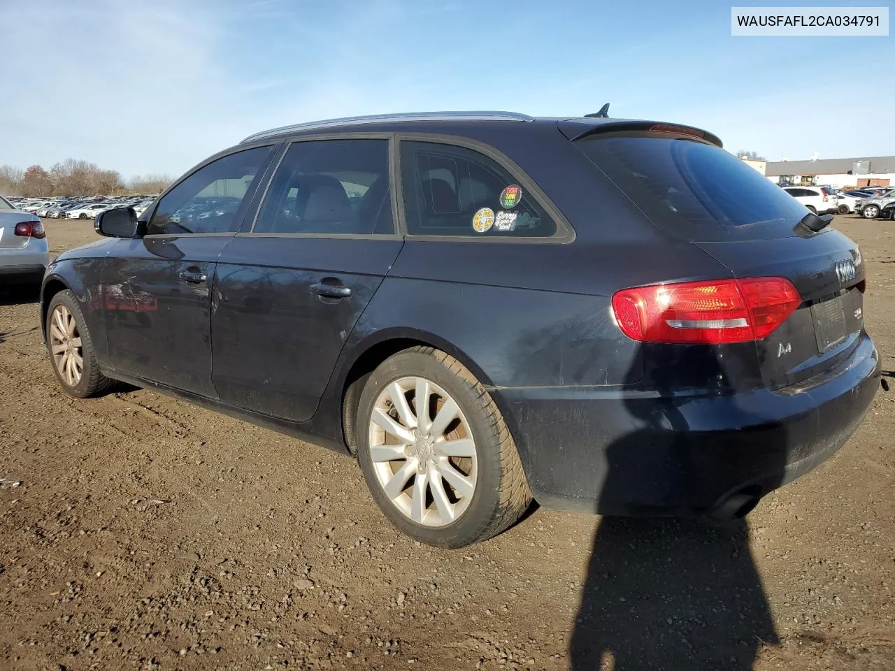 2012 Audi A4 Premium VIN: WAUSFAFL2CA034791 Lot: 79666294