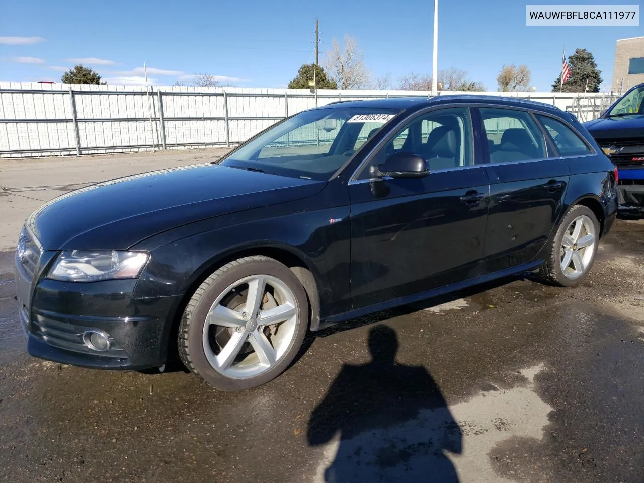 2012 Audi A4 Premium Plus VIN: WAUWFBFL8CA111977 Lot: 81366374