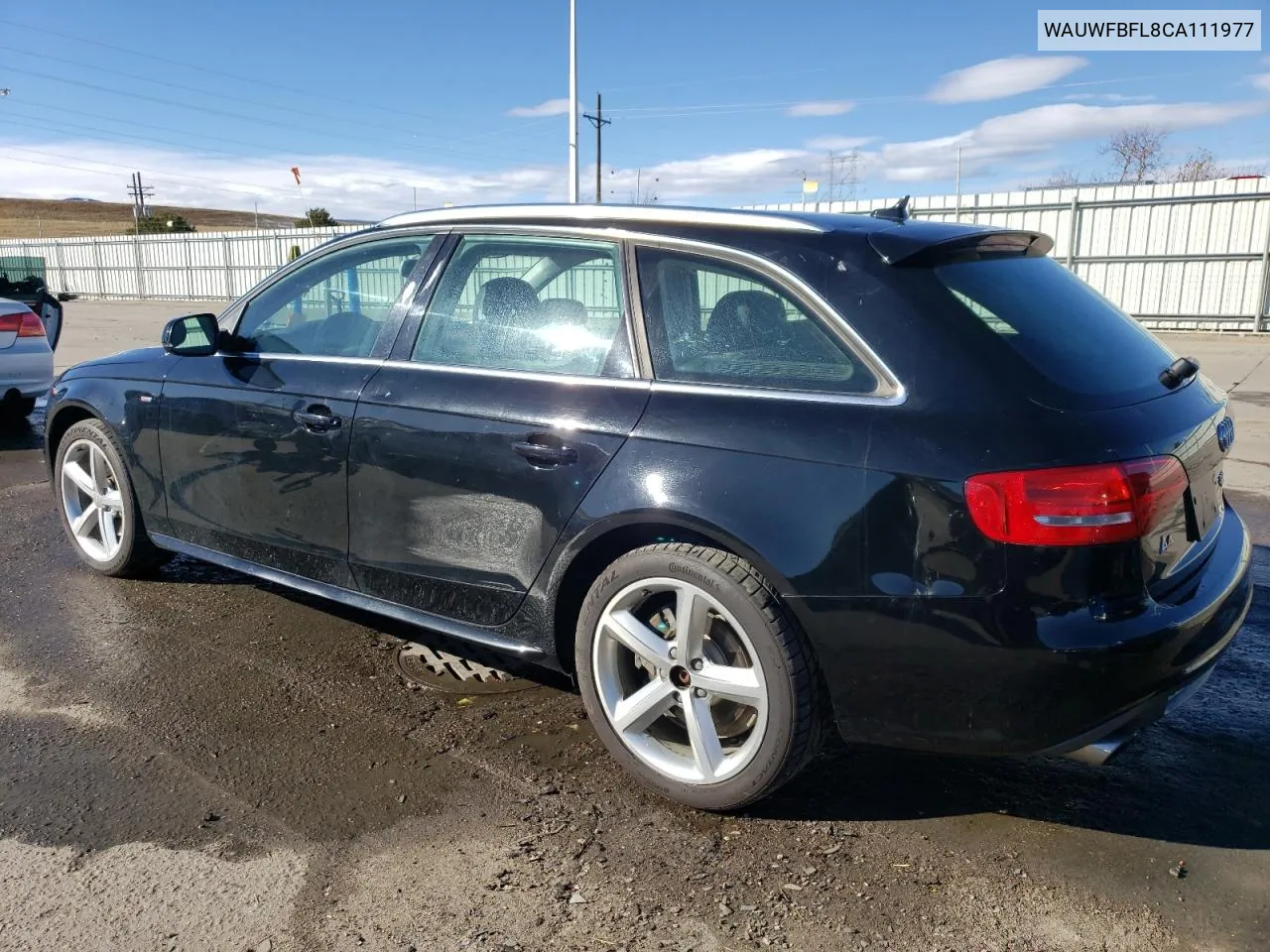 2012 Audi A4 Premium Plus VIN: WAUWFBFL8CA111977 Lot: 81366374