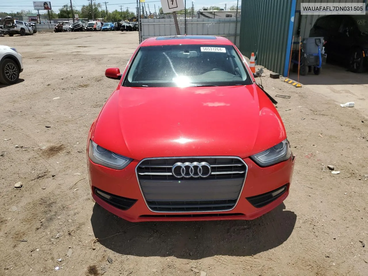 2013 Audi A4 Premium VIN: WAUAFAFL7DN031505 Lot: 56531264