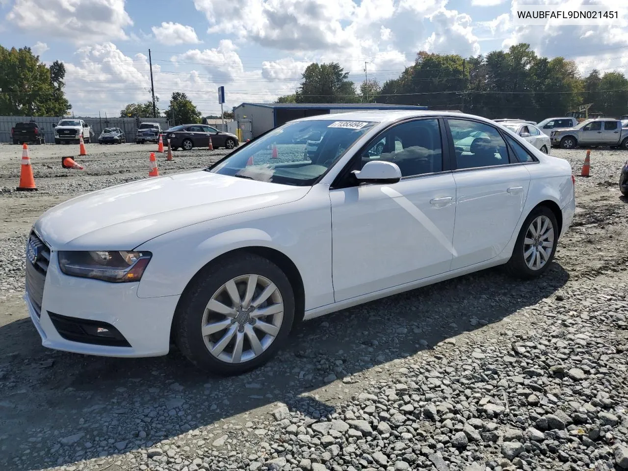 2013 Audi A4 Premium VIN: WAUBFAFL9DN021451 Lot: 71353494