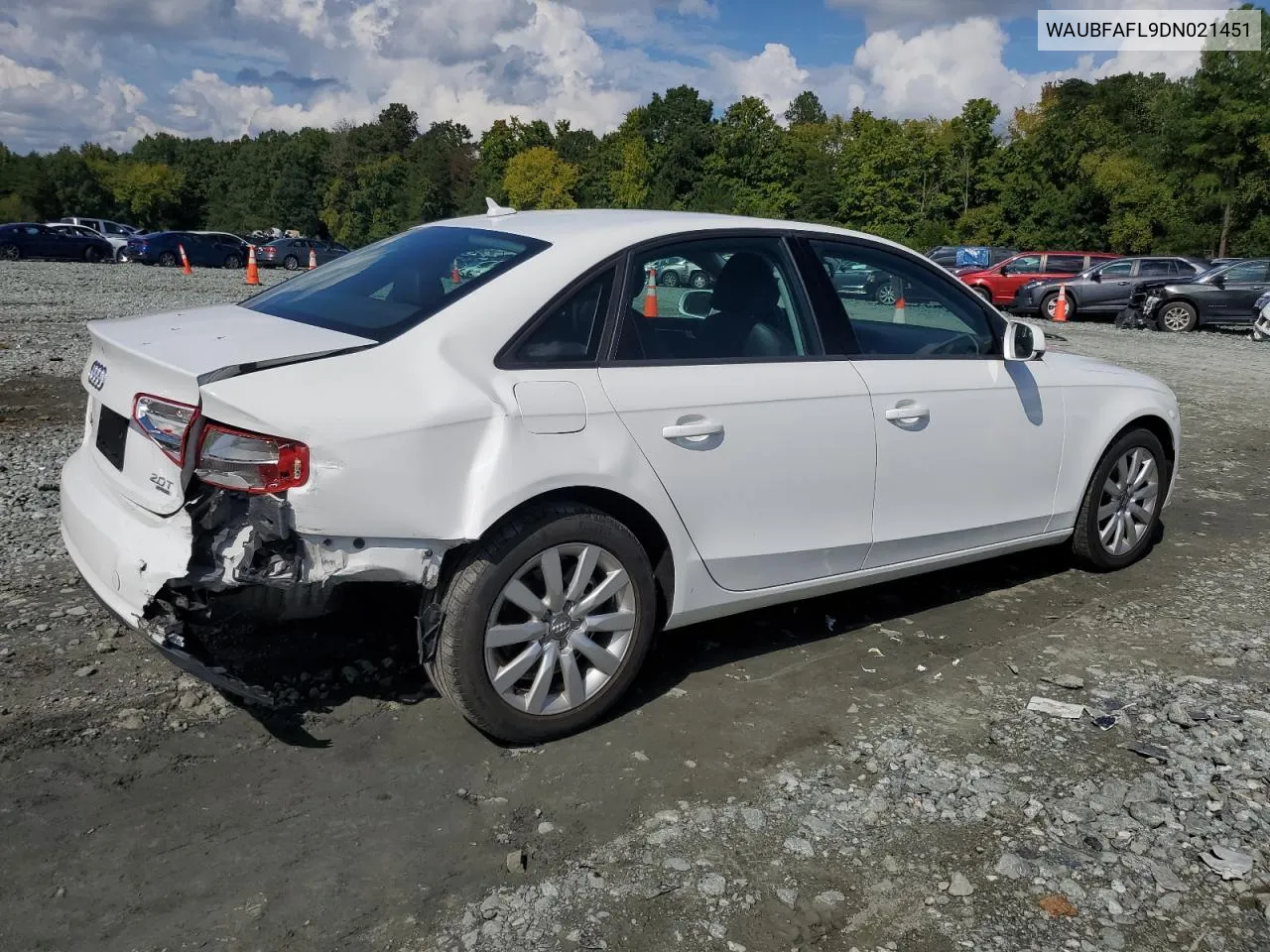 2013 Audi A4 Premium VIN: WAUBFAFL9DN021451 Lot: 71353494