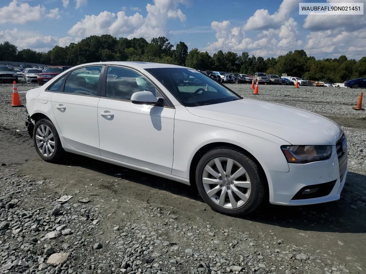 2013 Audi A4 Premium VIN: WAUBFAFL9DN021451 Lot: 71353494