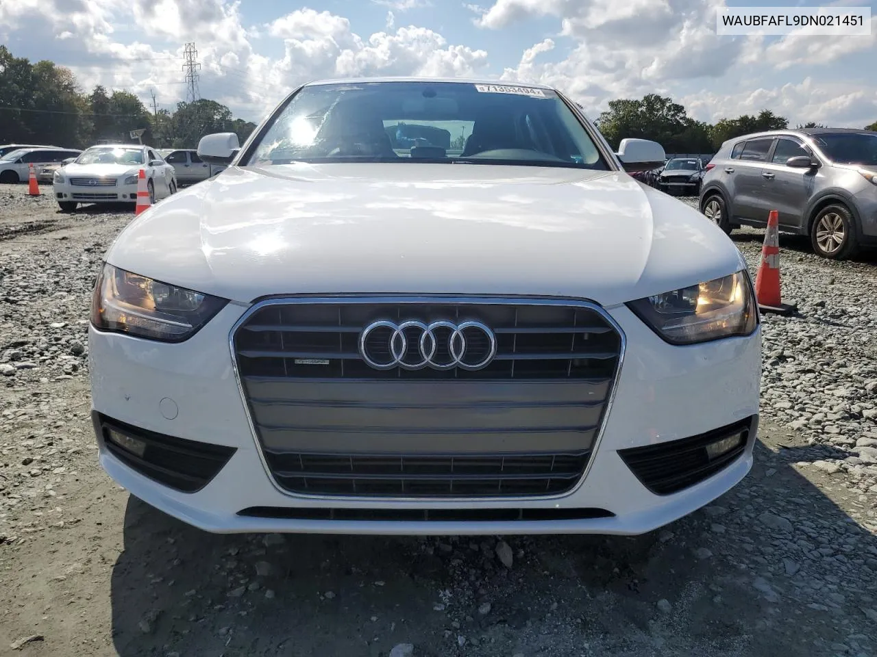 2013 Audi A4 Premium VIN: WAUBFAFL9DN021451 Lot: 71353494