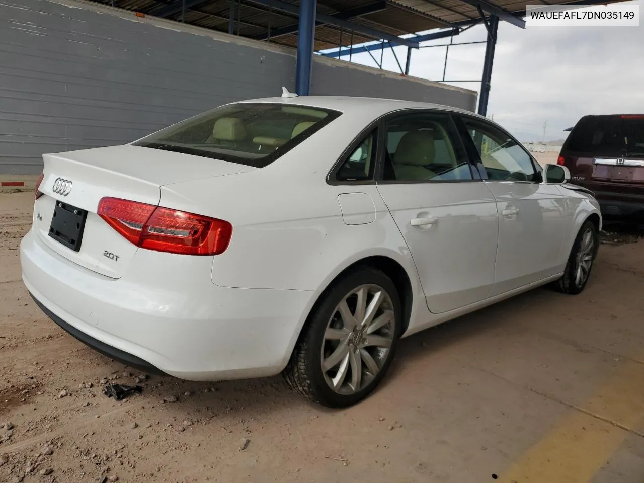 2013 Audi A4 Premium Plus VIN: WAUEFAFL7DN035149 Lot: 75482794