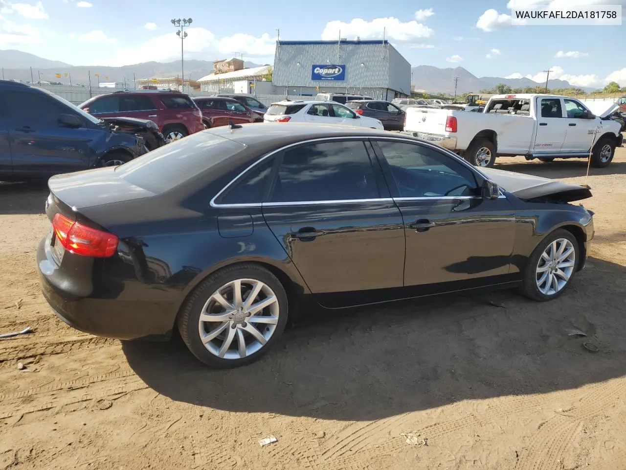 2013 Audi A4 Prestige VIN: WAUKFAFL2DA181758 Lot: 76273414