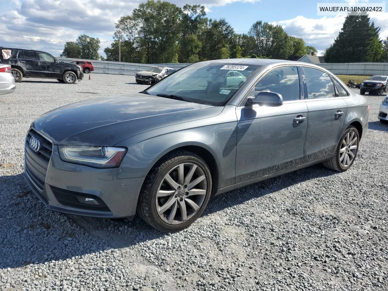 2013 Audi A4 Premium Plus VIN: WAUEFAFL1DN042422 Lot: 76285124