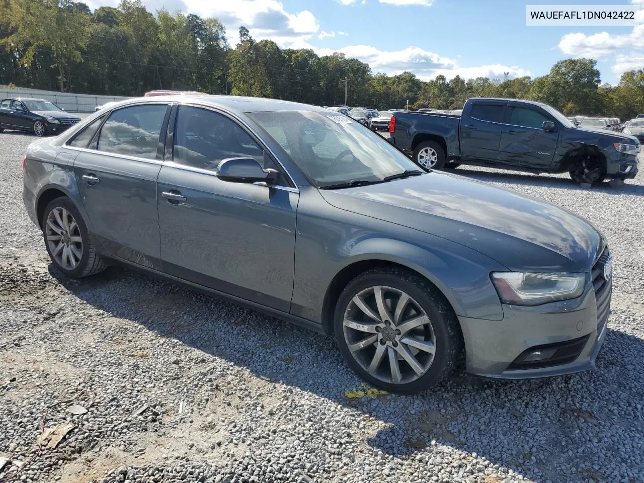 2013 Audi A4 Premium Plus VIN: WAUEFAFL1DN042422 Lot: 76285124