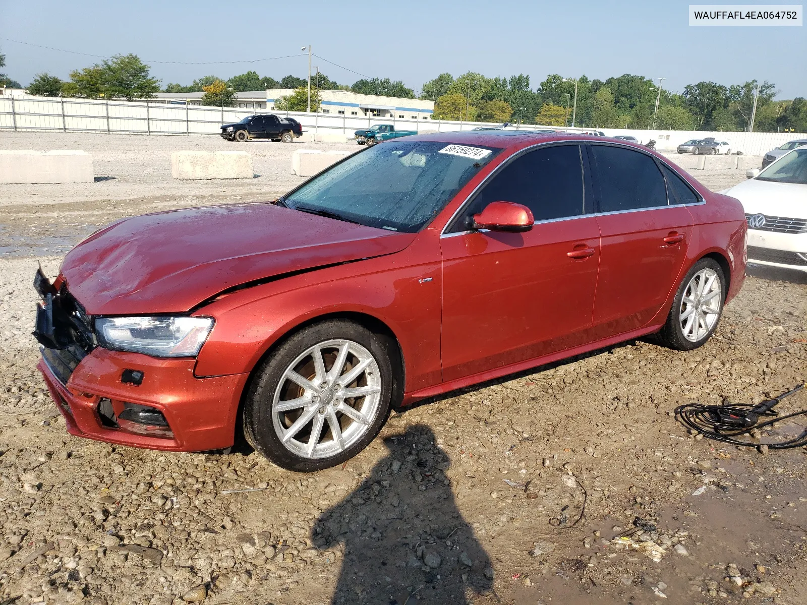 2014 Audi A4 Premium Plus VIN: WAUFFAFL4EA064752 Lot: 66159274