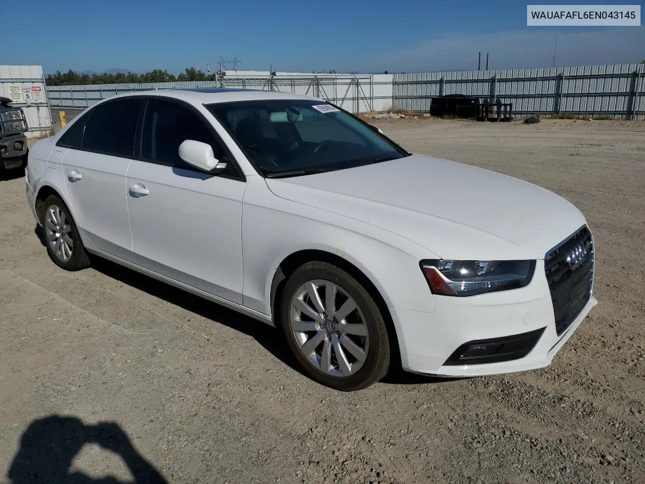 2014 Audi A4 Premium VIN: WAUAFAFL6EN043145 Lot: 69569894