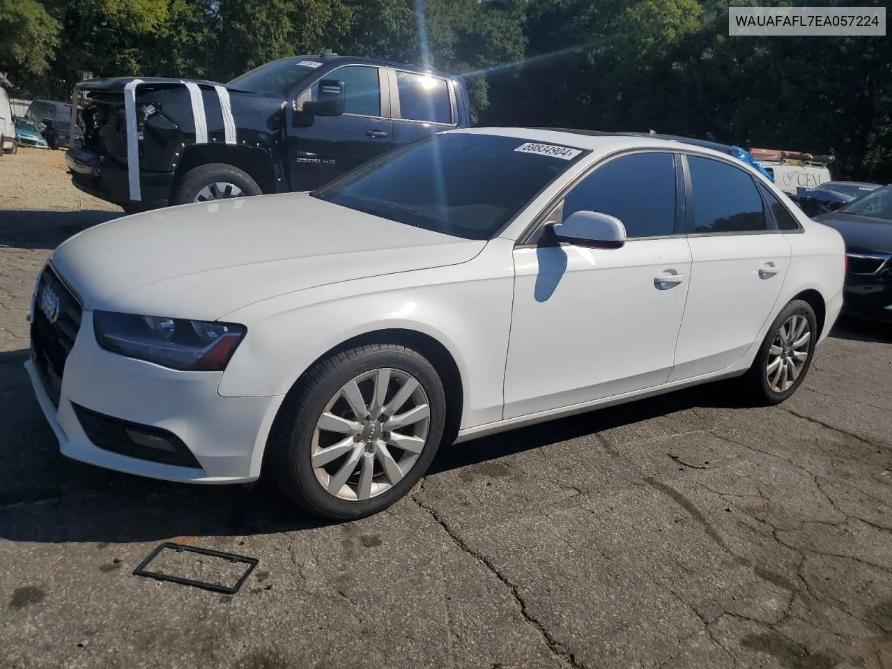 2014 Audi A4 Premium VIN: WAUAFAFL7EA057224 Lot: 69834904