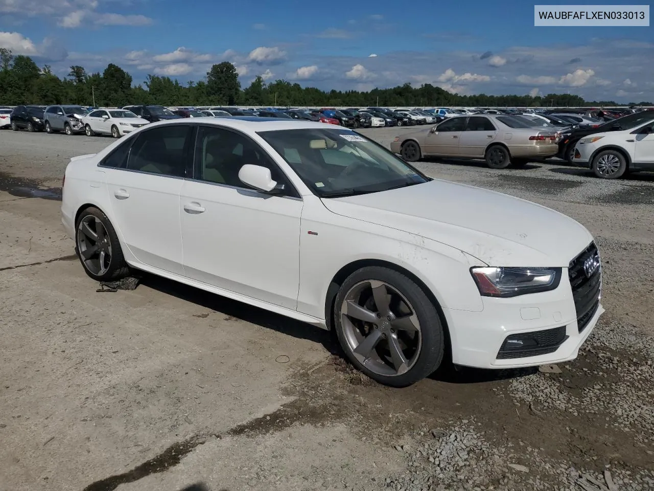 2014 Audi A4 Premium VIN: WAUBFAFLXEN033013 Lot: 72364494