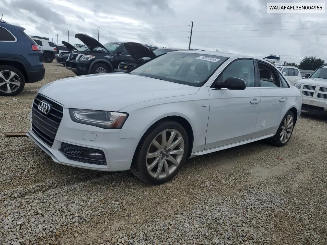 2014 Audi A4 Premium VIN: WAUAFAFL3EN004965 Lot: 74227904