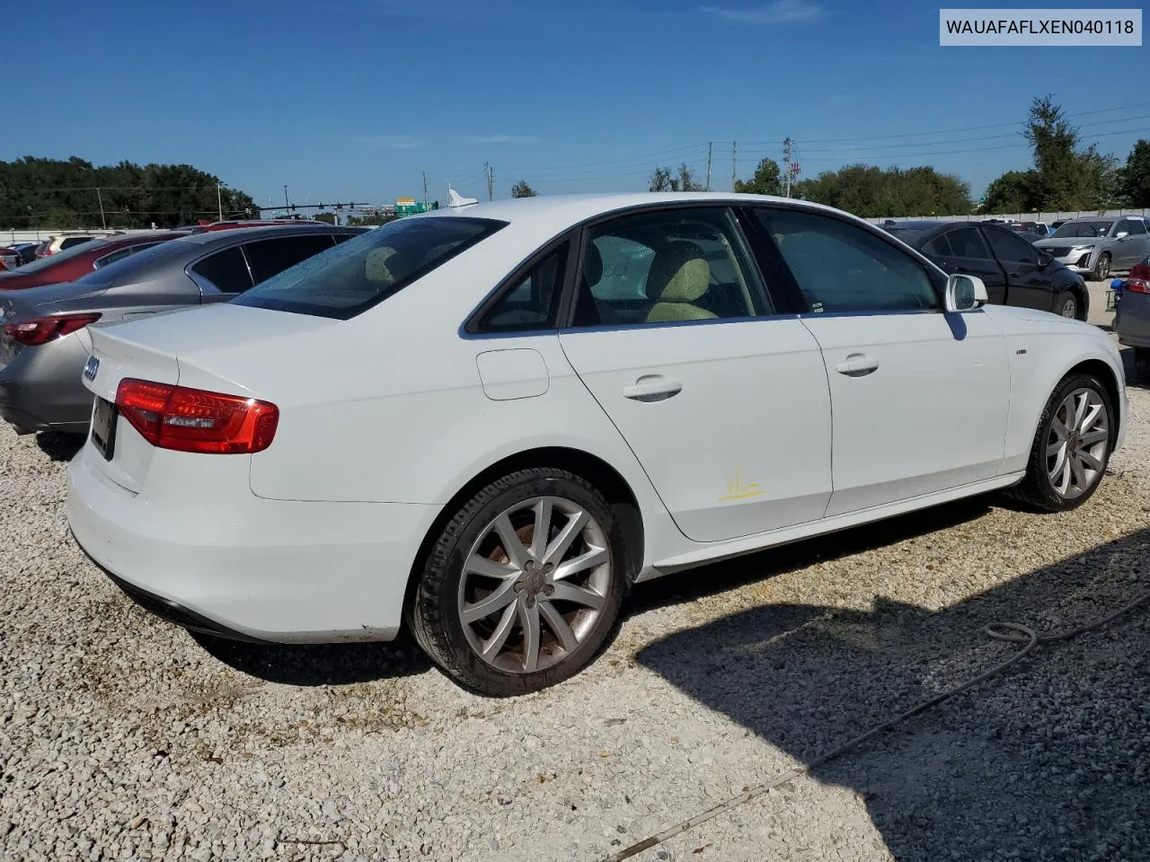 2014 Audi A4 Premium VIN: WAUAFAFLXEN040118 Lot: 77210154