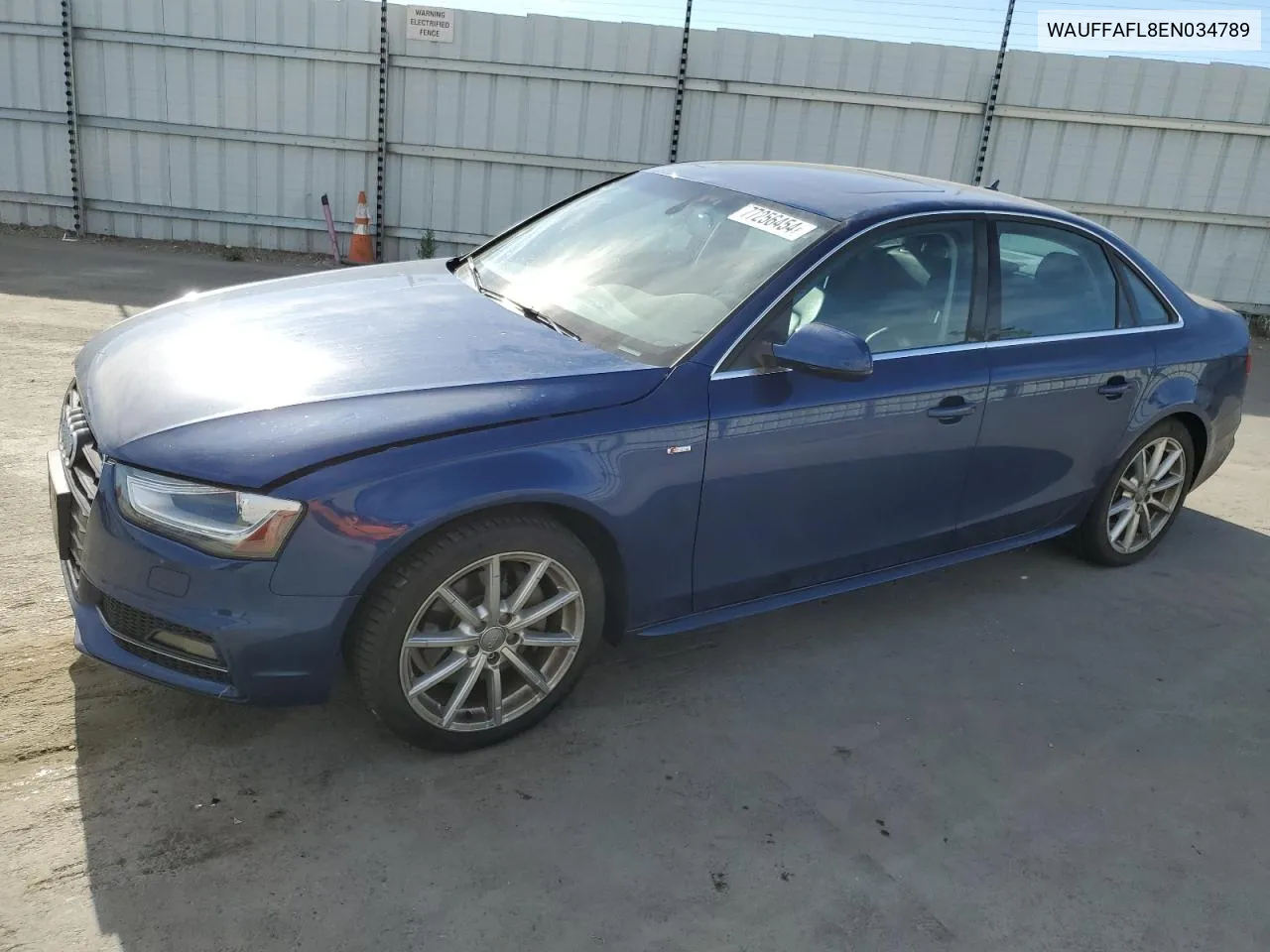 2014 Audi A4 Premium Plus VIN: WAUFFAFL8EN034789 Lot: 77256454