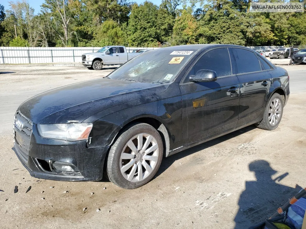 2014 Audi A4 Premium VIN: WAUAFAFL6EN003762 Lot: 77641224