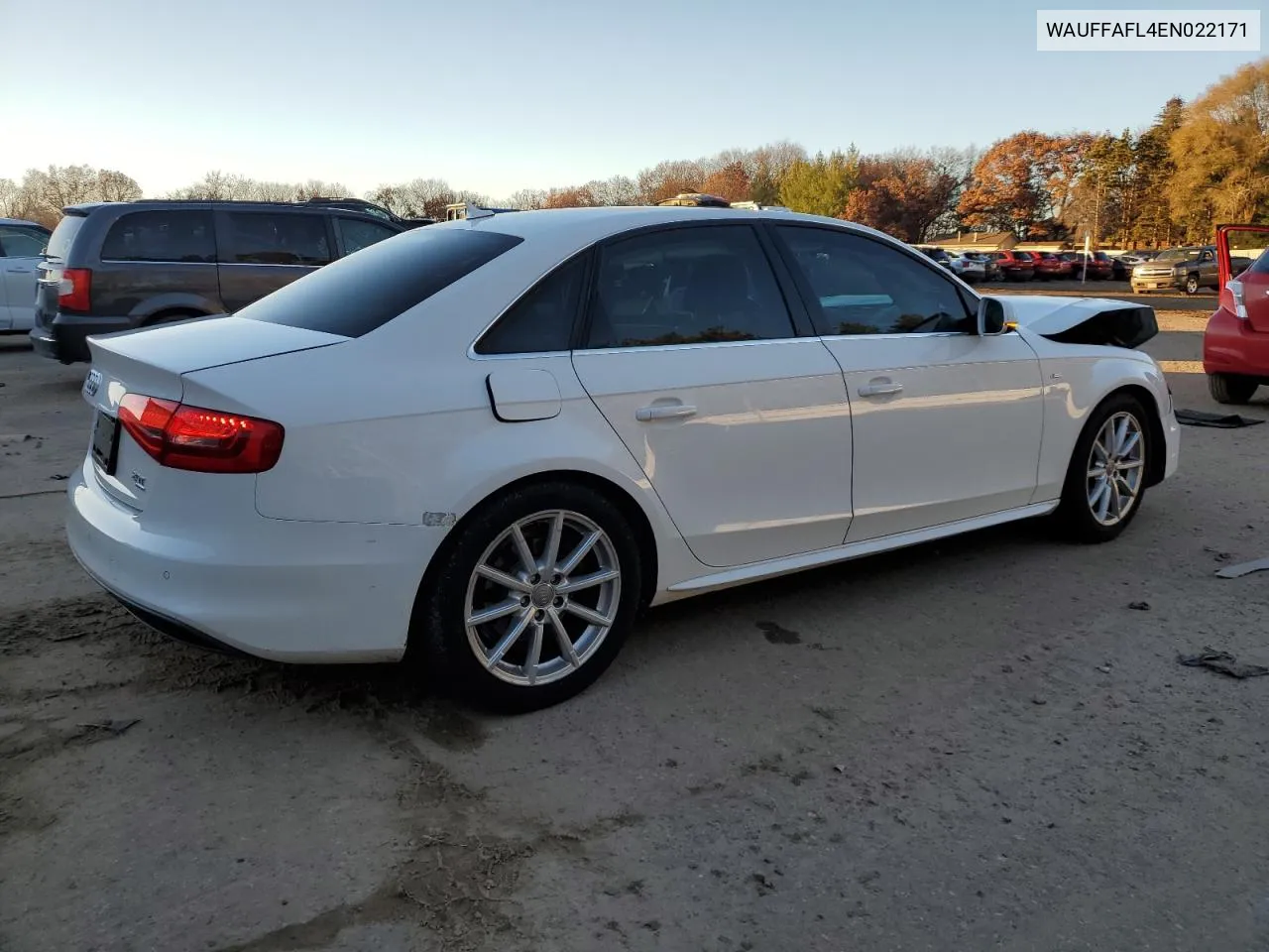 2014 Audi A4 Premium Plus VIN: WAUFFAFL4EN022171 Lot: 80365124